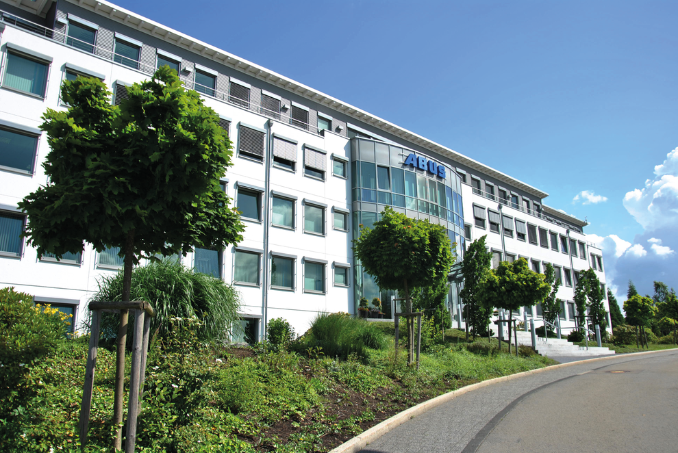 Fachada de la sede principal de ABUS Kransysteme GmbH en Lantenbach